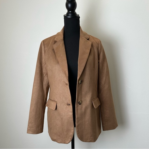 NWT DOE & RAE Tanner Taupe 2 Button Blazer - Picture 9 of 9